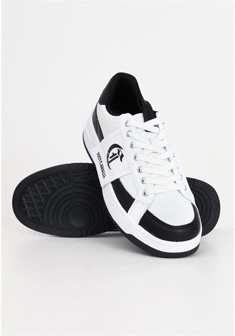 Sneakers da uomo bianche con dettagli neri JUST CAVALLI | 76QA3SM1ZP395L02 003 - 899